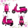 AIYAPLAY Vespa Licensed 12V Kids Electric Motorbike, Kids Ride on Motorcycle with Music, Headlight, MP3, FM Radio, Two Training Wheels, for 3-6 Years - Pink