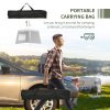 Outsunny 2.4 x 2.4m Pop Up Gazebo Canopy Tent with 2 Sidewalls and Carry Bag, Height Adjustable, UV50+ Party Tent Event Shelter for Garden, Patio, White