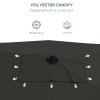 Outsunny 2 x 3(m) Garden Parasol Umbrella, Rectangular Outdoor Market Umbrella Sun Shade with Crank & Push Button Tilt, 6 Ribs, Aluminium Pole, Dark Grey