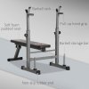 HOMCOM Adjustable Weight Bench, Foldable Bench Press with Barbell Rack, Dip Station, for Home Gym, Strength Training, Multi-Use Workout Bench, Grey