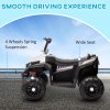 AIYAPLAY Kids Quadbike, 12V Electric Ride on ATV with 4 Wheels Spring Suspension, LED Light, Music, MP3, 5KM/H Battery Powered, for Ages 3-5 Years, White