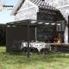 Outsunny 3 x 3(m) Garden Pergola with Retractable Roof Canopy, Aluminium Pergola Kit Gazebo with Roller Shade, UPF30+ Sun Shade Shelter for Porch, Dark Grey