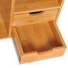 HOMCOM Desk Organiser Compartments Desktop Bookshelf Stationery Storage Shelf Document File Holder with 2 Drawers 2-way Reversed Use Bamboo