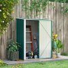 Outsunny 5ft x 3ft Lean to Garden Shed, Metal Outdoor Storage Shed with Single Lockable Door, Tool Storage Shed for Garden, Patio, Green