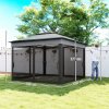 Outsunny 3 x 3(m) Pop Up Gazebo with Netting and Carrying Bag, Party Tent Instant Event Shelter, Height Adjustable and UV-Resistant, for Garden, Patio, Grey