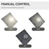 Outsunny 1.8m Traditional Victorian Style 3 Way Head Outdoor Garden Solar Post Lamp Sensor Dimmable LED Lantern Bollard Pathway IP44 - Black