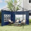 Outsunny Gazebo Side Panels with Window for 3x3(m) or 3x6m Gazebo Canopy, 2 Pack Sides Replacement, Blue