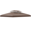 Outsunny 3x4m Gazebo Replacement Roof Canopy 2 Tier Top UV Cover Garden Patio Outdoor Sun Awning Shelters, Brown  (TOP COVER ONLY)