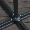 Outsunny 3(m) Garden Banana Parasol Hanging Cantilever Umbrella with Crank Handle, 8 Ribs and Cross Base for Outdoor, Sun Shade, Black