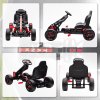 AIYAPLAY Pedal Go Kart, Ride on Racer with Freewheel System, Brake, Non-Slip EVA Wheels, Metal Frame, Go Kart for Kids Ages 3-6 Years, Red