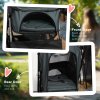 PawHut Dog Stroller, Pet Stroller, Foldable Dog Cat Travel Pushchair with Reversible Handle, EVA Wheels, Brake, Basket, Adjustable Canopy, Safety Leash, for Small Dogs, Grey