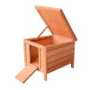 PawHut Wooden Rabbit Hutch Outdoor, Guinea Pig Hutch, Rabbit Hideaway, Cat House, Bunny Cage Small Animal House 51 x 42 x 43 cm, Natural