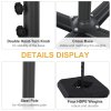 Outsunny 4PCs Fillable Parasol Base Weights with Steel Cross Base, HDPE Garden Umbrella Stand 60L Water or 72kg Sand Filled Weights Plastic Black