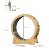 PawHut Cat Treadmill, Cat Exercise Wheel, 30 inch Kitten Running Wheel with Brake, Carpeted Runway for Exercise - Natural Wood Finish