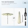 Outsunny 3(m) Tilting Parasol Garden Umbrellas, Outdoor Sun Shade with 8 Ribs, Tilt and Crank Handle for Balcony, Bench, Garden - Beige