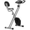 HOMCOM Folding Exercise Bike, Fitness Bicycle Indoor Trainer, 8-Level Magnetic Resistance Adjustable, with LCD Monitor, Pulse Sensor, Grey