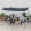 Outsunny Retractable Pergola Roof, Sun Shade Cover, UV30+ Protected Replacement Canopy Fabric for 2.85 x 2m Pergola, Dark Grey