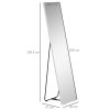 HOMCOM Full Length Mirror Wall-Mounted, 160 x 40 cm Freestanding Rectangle Dressing Mirror for Bedroom, Living Room, Silver Frame