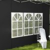 Outsunny Gazebo Side Panels with Window for 3x3(m) or 3x4m Pop Up Gazebo, 2 Pack Sides Replacement, Black