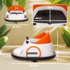 AIYAPLAY Kids Bumper Car, 360-Degree Rotation 12V Waltzer Car, Battery Powered Ride On Toy with Remote Control, Dual Joysticks, Music, USB, LED Lights, Horn for Boys Girls, Orange