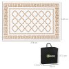 Outsunny Reversible Outdoor Rug with Carry Bag, Waterproof Plastic Straw Mat for Garden, Deck, RV, Picnic, Beach, Camping, 182 x 274cm, Brown and Cream