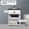 kleankin Bathroom Cabinet, Bathroom Storage Unit with Drawer, Double Door Cabinet, Adjustable Shelf for Living Room, Bedroom, White