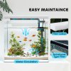 PawHut Aquarium, 28L Glass Fish Tank with Filter, LED Lighting, Water Pump, for Bettas, Guppies, Mini Parrot Fishes, Shrimp, Goldfish, 38 x 26 x 39.5cm