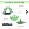 Outsunny 6 Person Pop Up Camping Tent, 2-Tier Design Backpacking Tent with 4 Windows 2 Doors Portable Carry Bag for Fishing Hiking, Green