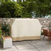 Outsunny BBQ Cover for Rectangular Gas Grill, 300D Oxford Fabric Barbecue Covers, Waterproof UV Protection Rip-Proof, with Windproof Buckles, Beige, 188 x 71 x 125cm