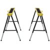 DURHAND 2PCS Saw Horse Twin Pack Folding Workbench Adjustable Metal Trestle Stands with Non-slip EVA Surface for Sawing Work Max Load 100kg