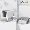 PawHut Stainless Steel Cat Litter Box, Extra Large Metal Cat Litter Tray with Lid, Scoop, Filter Bags, White