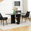 HOMCOM Folding Dining Table, Drop Leaf Table with 2-Tier Shelves, Rolling Casters, for Small Spaces, Kitchen, Black