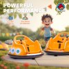 AIYAPLAY Angry Bird Licensed 12V Kids Bumper Car, 360 Rotation Waltzer Car with Joysticks, Remote Control, Music USB LED Lights, for 3-5 Years Old - Orange