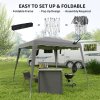 Outsunny 3 M x 3 M Base/ 2.5 M x 2.5 M Top Pop Up Gazebo, 2 Person Setup Instant with Carry Bag, Height Adjustable Slant Leg Party Tent Instant Event Shelter for Garden, Patio, Grey