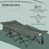 Outsunny Camping Bed for Adults, Single Folding Camp Bed, Padded Portable Camping Cot for Sleeping, with Carry Bag, Side Pocket and Cup Holder for Outdoor, Travel, Fishing, Grey