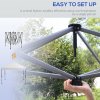 Outsunny 3 x 3(m) Pop Up Gazebo, 1 Person Easay Setup Marquee Party Tent with 1-Button Push, Adjustable Straight Legs, Wheeled Bag, Stakes, Ropes, Sandbags, Instant Shelter, White
