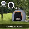 Outsunny 2 Man Pop up Tent, Camping Tent, 2000mm Waterproof with Portable Carry Bag for Fishing Hiking Backpacking, Grey
