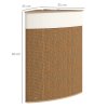 HOMCOM Bamboo Laundry Basket with Lid, 55L Corner Laundry Hamper with Removable Washable Liner Bag, Bathroom Triangle Washing Basket, 35 x 35 x 60 cm