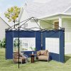 Outsunny Gazebo Side Panels with Window for 3x3(m) or 3x6m Gazebo Canopy, 2 Pack Sides Replacement, Blue