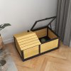 PawHut Wooden Tortoise House Tortoise Table with Hide Shelter Run, Openable Top, Tray, Yellow