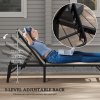 Outsunny Folding Sun Lounger, 5-Position Adjustable Reclining Garden Lounger, Garden Chaise Lounge Sunbed Recliner Chair with Steel Frame for Beach, Porch, Patio, Camping, Khaki