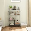 HOMCOM 4-Tier Bookshelf, Industrial Bookcase with Metal Frame, Storage Shelving Unit, Freestanding Shelves for Home Office, Study, Living Room, Bedroom, Rustic Brown