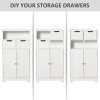 kleankin Bathroom Cabinet, Free Standing Bathroom Storage Cabinet with 2 Drawers and Adjustable Shelf, Small Bathroom Storage Unit, White