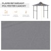 Outsunny 2.5x1.5m (8'x5') Grill Gazebo Canopy, Double Tiered Outdoor BBQ Gazebo Shelter with 2 Side Shelves for Garden, Patio, Barbecue, Picnic, Grey