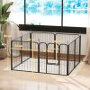 PawHut Dog Pen, 8 Panel Puppy Pen, Steel Dog Playpen, for Small Breeds, 60cm Tall, Black