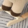 HOMCOM Kids Children Rocking Horse Plush Ride On Lion Seat w/ Sound Wood Base Seat Safety Belt Toddler Baby Toy for 18-36 Months Brown