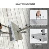 Outsunny 28kg Granite Parasol Base, Heavy Duty Square Umbrella Stand with Wheels and Retractable Handle, Parasol holder for 32mm, 38mm, 48mm Poles, Grey