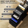 Vinsetto Metal Mobile File Cabinet with Wheels, Lockable 3 Drawer Filing Cabinet for A4, Legal, Letter, Compact Under Desk Storage Unit with Pre-Assembled Body for Home Office, 30 x 43.5 x 60cm, Black