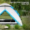 Outsunny Camping Tent, 3-4 Man Family Dome Tent, 2000mm Waterproof, with Carry Bag and Top Hook, for Fishing Hiking Festival, Quick Setup, Blue