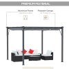Outsunny 3 x 3(m) Aluminium Pergola Canopy Gazebo Awning Outdoor Garden Sun Shade Shelter Marquee Party BBQ, Dark Grey